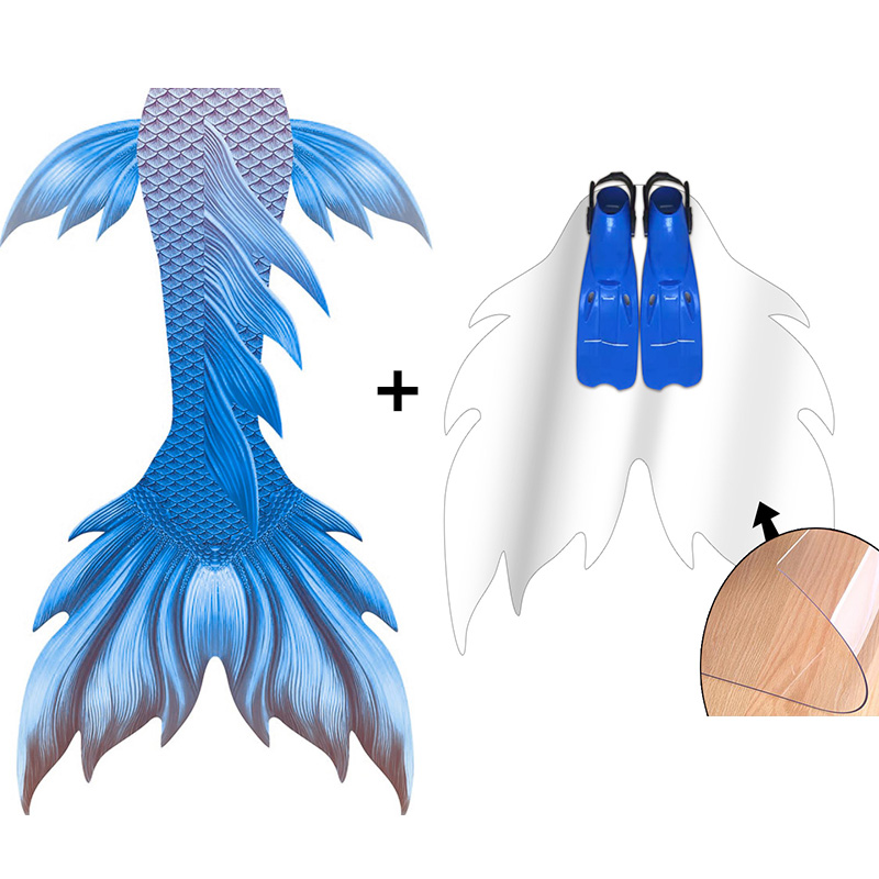 Swim Fins - Desain Baru Warna Biru Kulit Ekor
