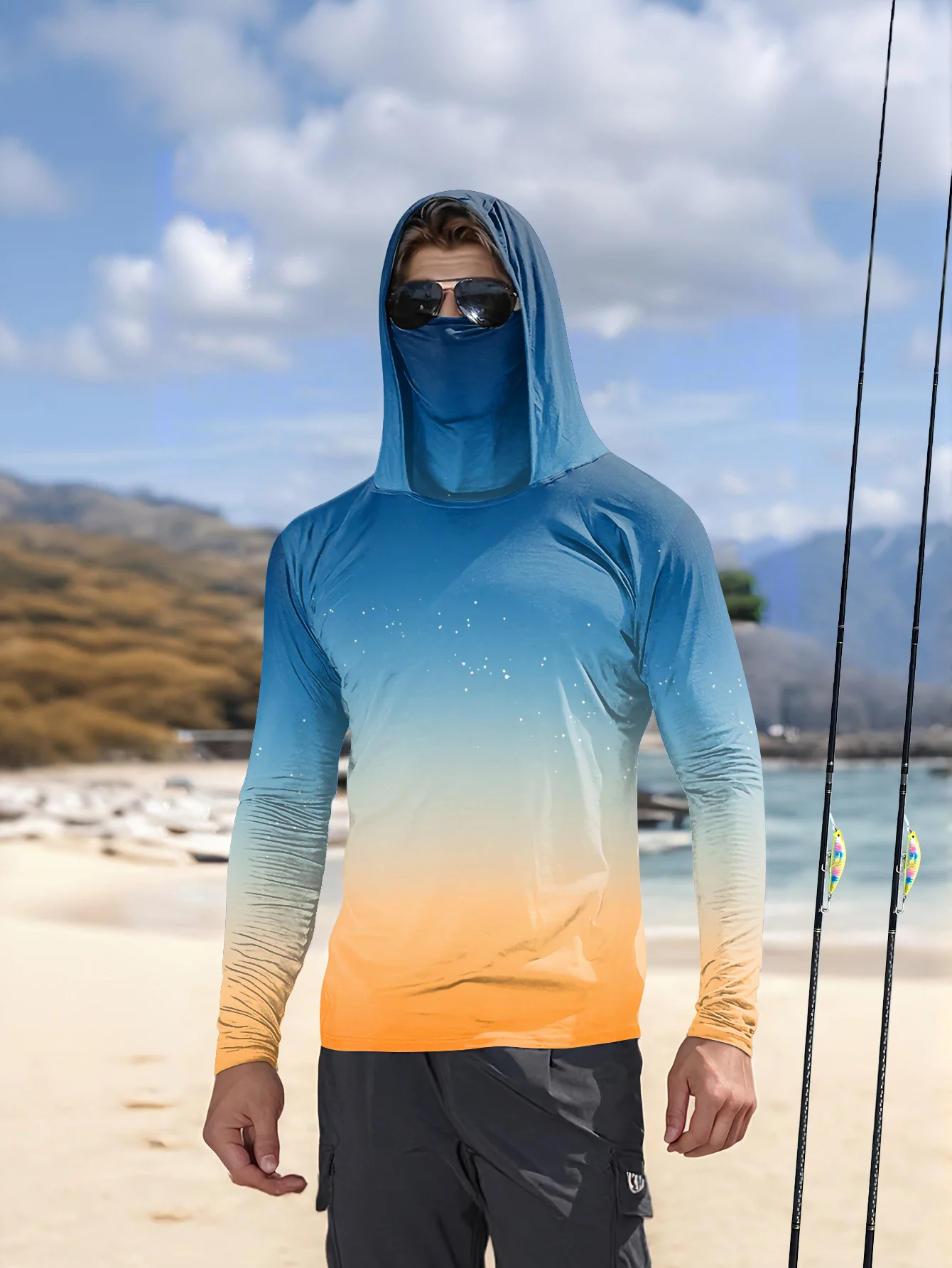 Kemeja Pancing Pria dengan Tud - Rash Guard ulasan dan harga