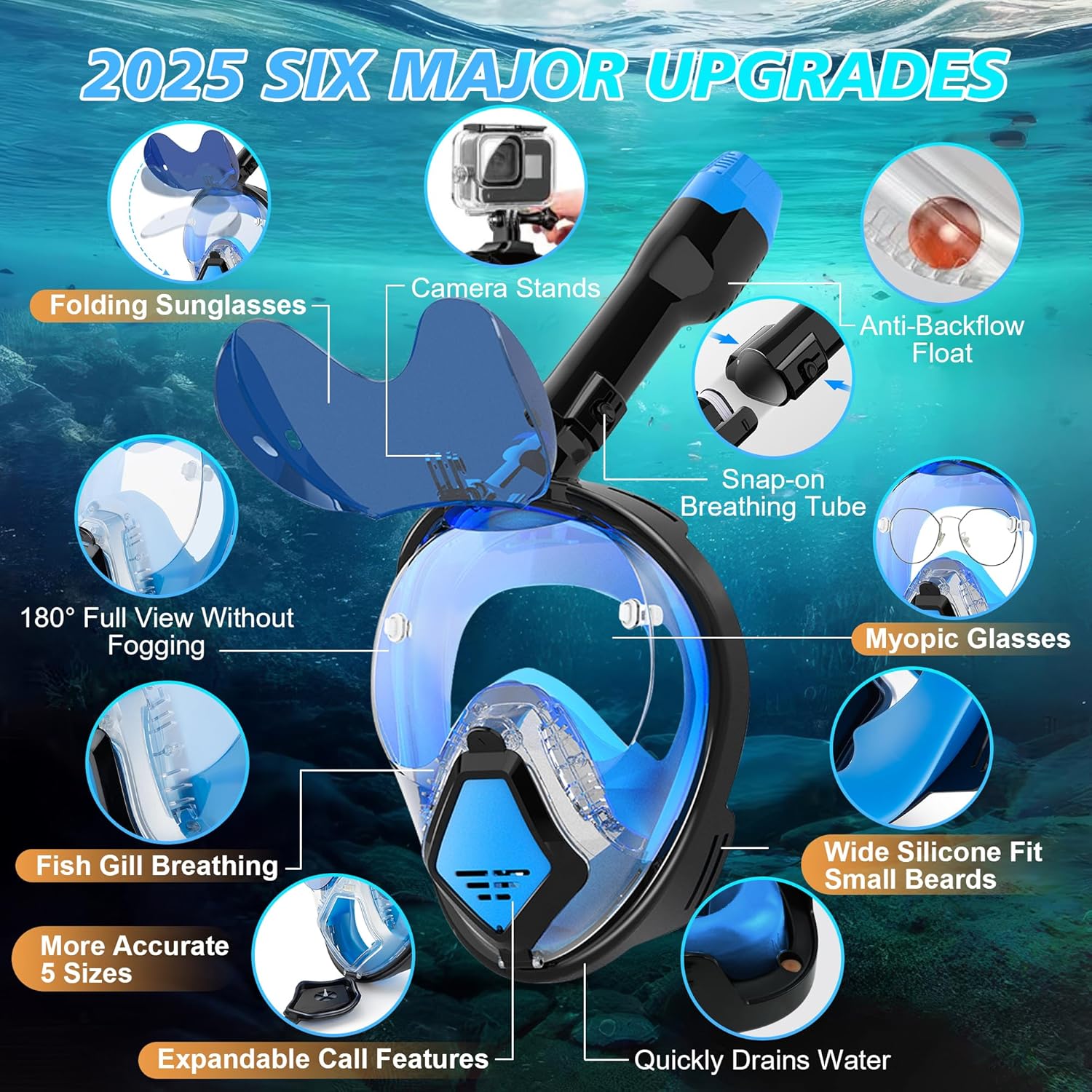 Masker Snorkel Full Face Devil - Snorkel Set ulasan dan harga